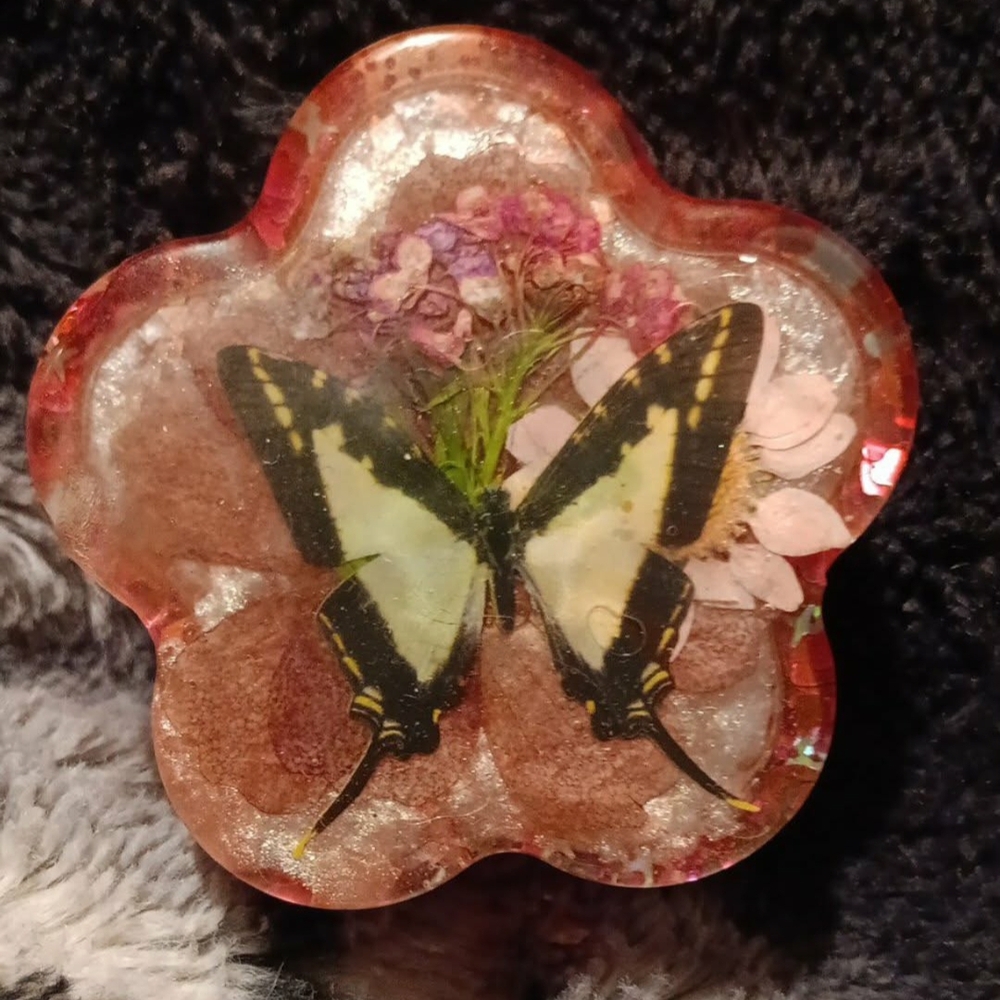 Floral Butterfly Resin Keepsake Box